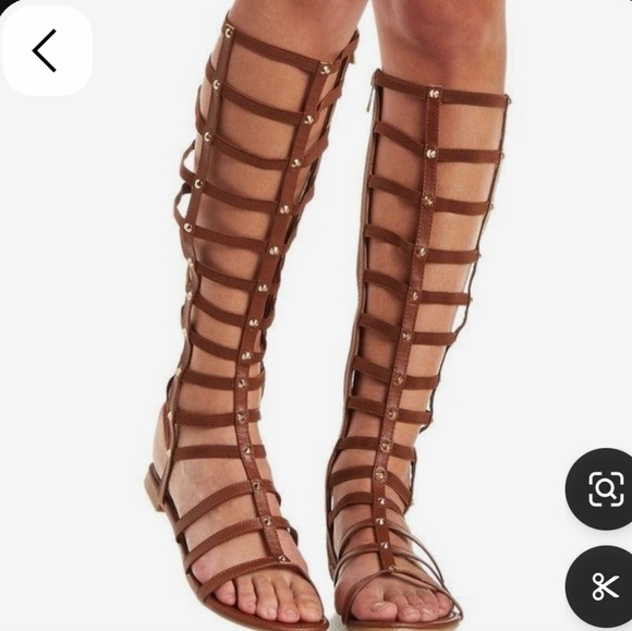 Bamboo Caged Gladiator Sandals Brown Sz 7 - Picture 1 of 9